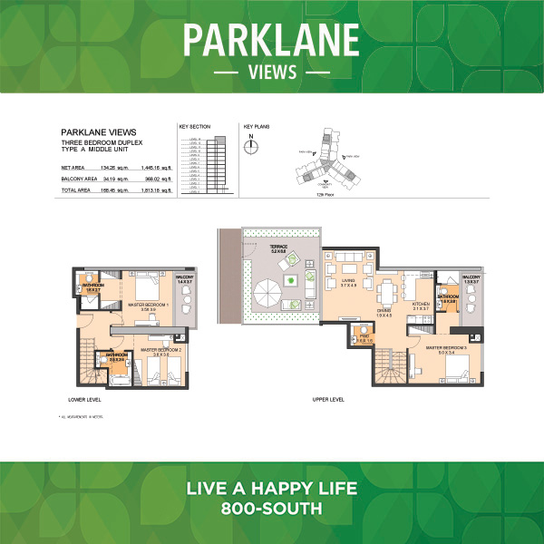Three Bedroom Duplex Type A Middle Unit