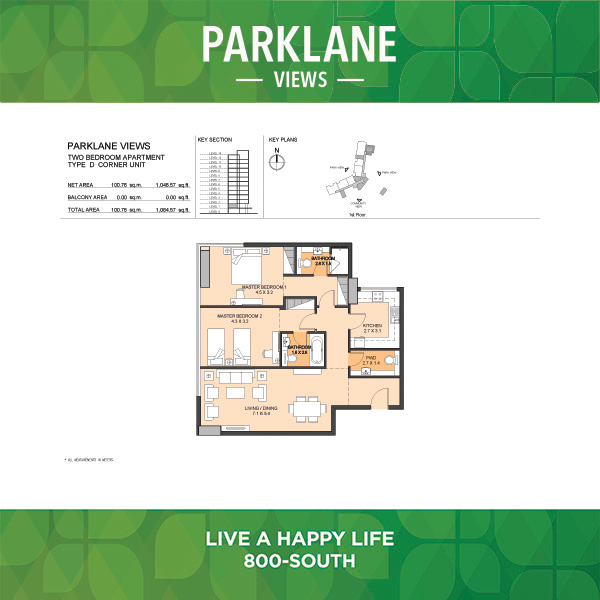 Two Bedroom Apartment Type D Corner Unit