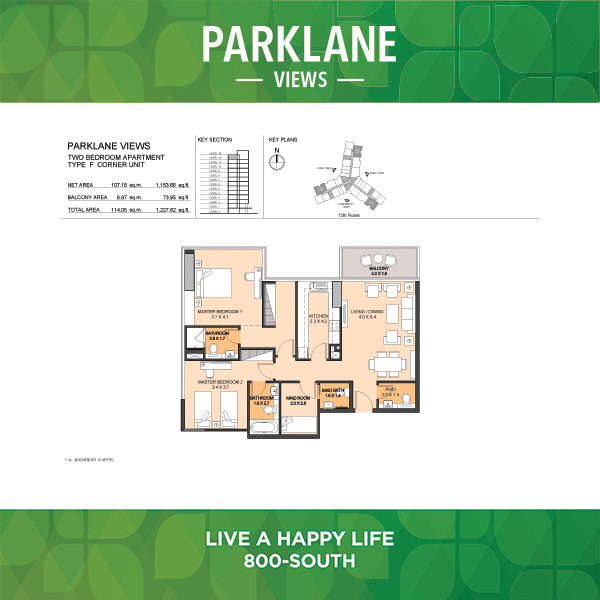Two Bedroom Apartment Type F Corner Unit