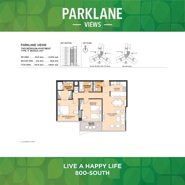 Two Bedroom Apartment Type K Middle Unit
