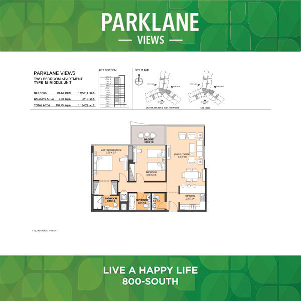 Two Bedroom Apartment Type M Middle Unit
