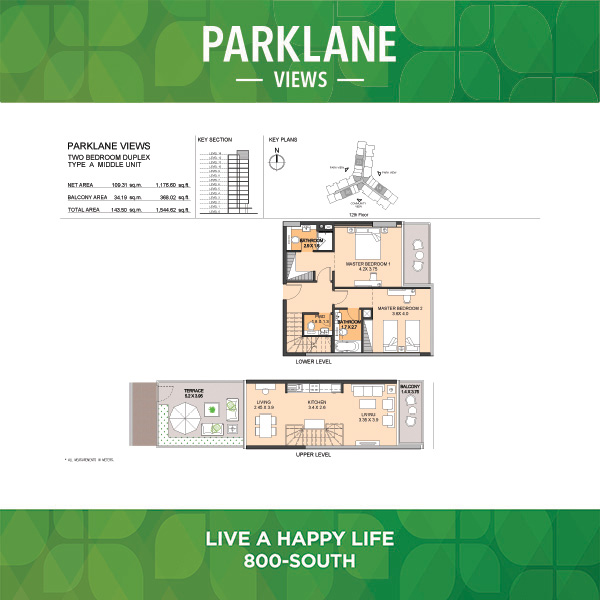 Two Bedroom Duplex Type A Middle Unit