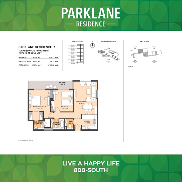 Two Bedroom Apartment Type C1 Middle Unit