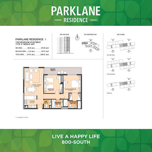 Two Bedroom Apartment Type E1 Middle Unit
