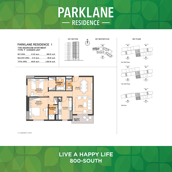 Two Bedroom Apartment Type F1 Corner Unit