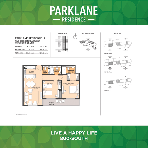 Two Bedroom Apartment Type G1 Corner Unit
