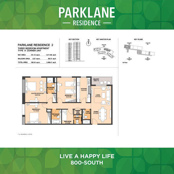 Three Bedroom Apartment Type A2 Corner Unit