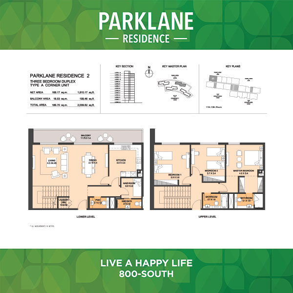 Three Bedroom Duplex Type A2 Corner Unit