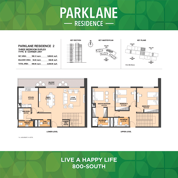 Three Bedroom Duplex Type B2 Corner Unit