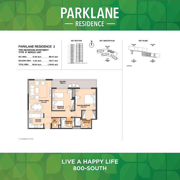 Two Bedroom Apartment Type B2 Middle Unit