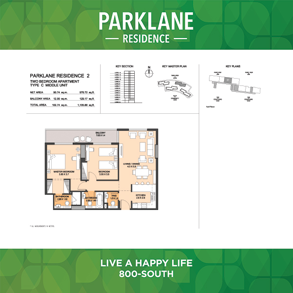 Two Bedroom Apartment Type C2 Middle Unit