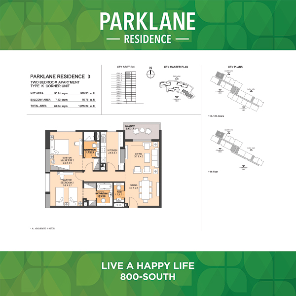 Two Bedroom Apartment Type K3 Corner Unit