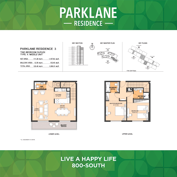 Two Bedroom Duplex Type A3 Middle Unit