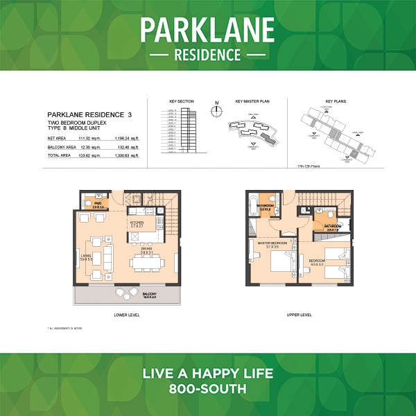 Two Bedroom Duplex Type B3 Middle Unit