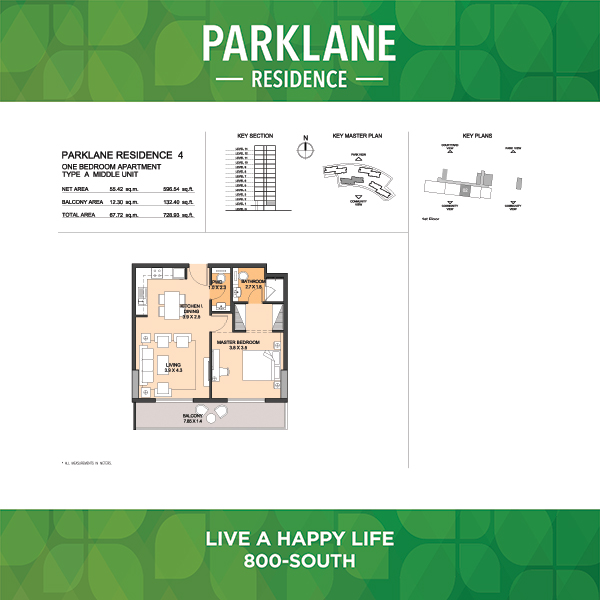 One Bedroom Apartment Type A4 Middle Unit
