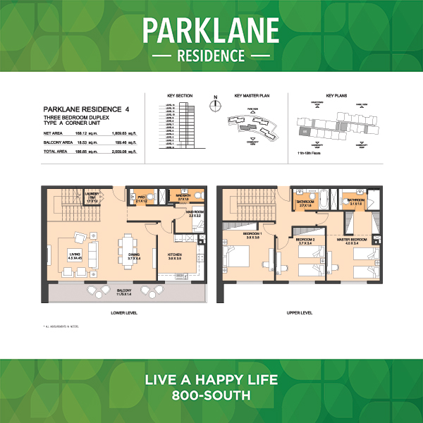 Three Bedroom Duplex Type A4 Corner Unit