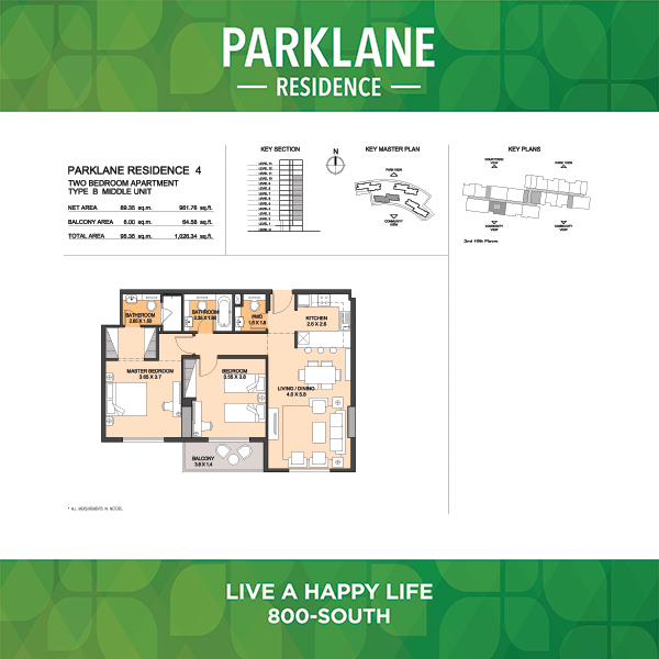 Two Bedroom Apartment Type B4 Middle Unit