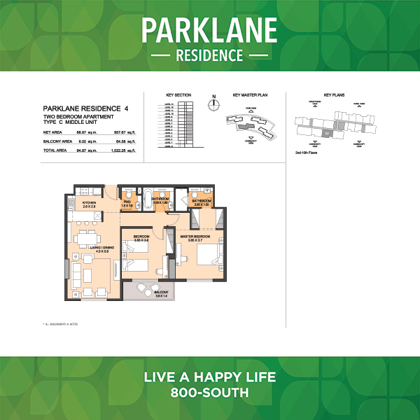 Two Bedroom Apartment Type C4 Middle Unit