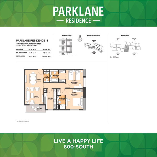 Two Bedroom Apartment Type D4 Corner Unit