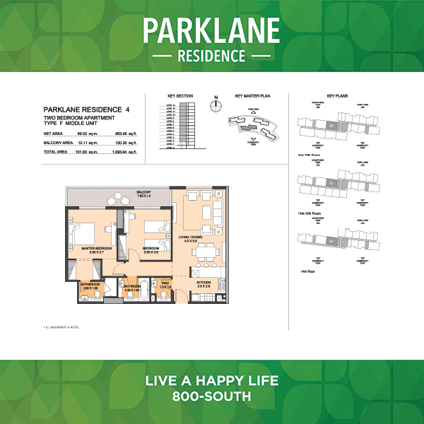 Two Bedroom Apartment Type F4 Middle Unit