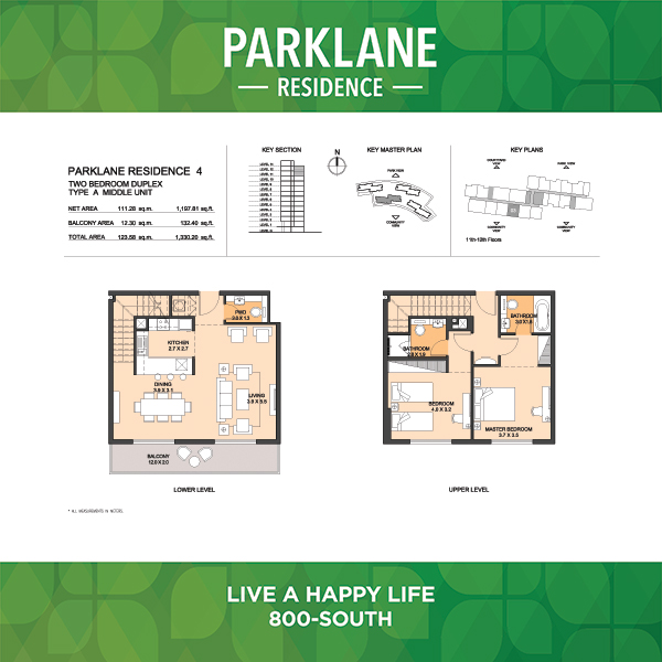 Two Bedroom Duplex Type A4 Middle Unit